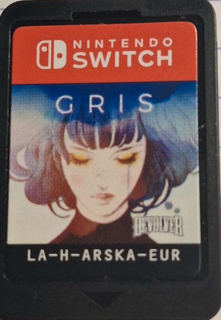 Gris Nintendo Switch game featuring artistic platforming adventure with emotional storytelling and watercolor visuals cartridge