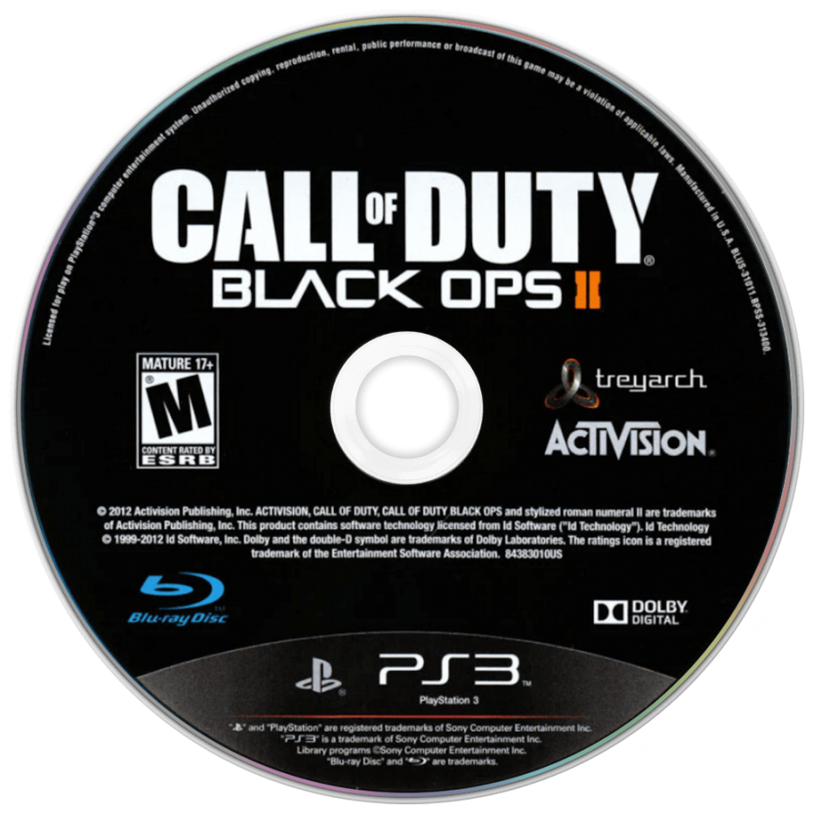 Call of Duty: Black Ops II disc for PlayStation 3 (PS3) video game