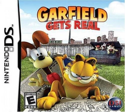 Garfield Gets Real cover art for Nintendo DS (DS) cartoon platforming adventure video game