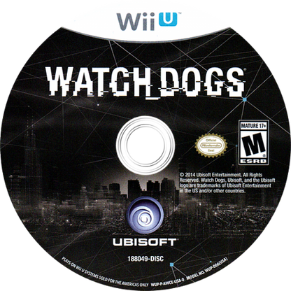 Watch Dogs disc art for Nintendo Wii U (WiiU) video game