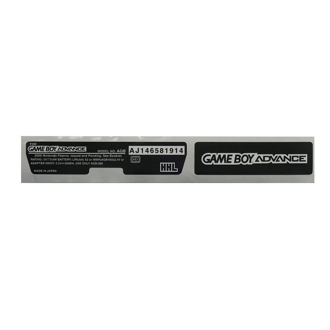 Game Boy Advance Replacement Console Sticker - Colors