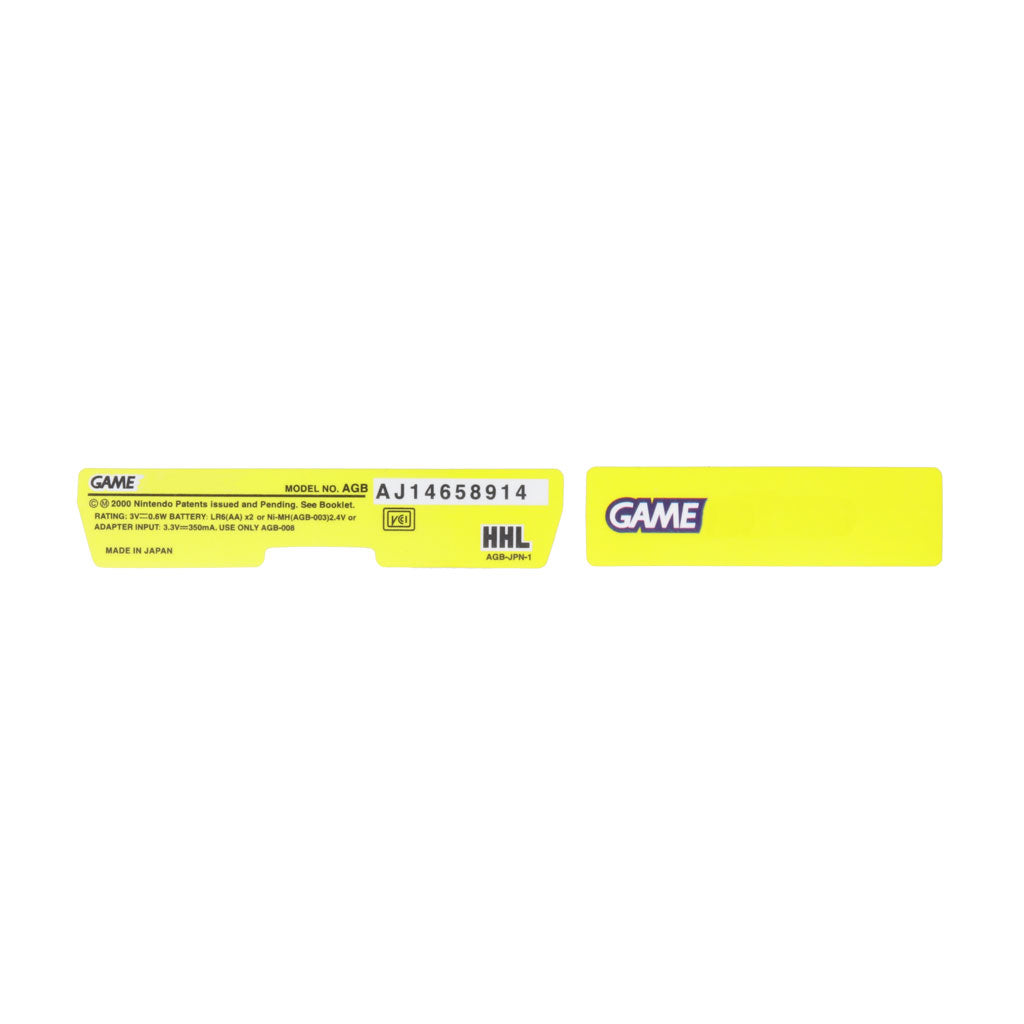 Game Boy Advance Replacement Console Sticker - Colors