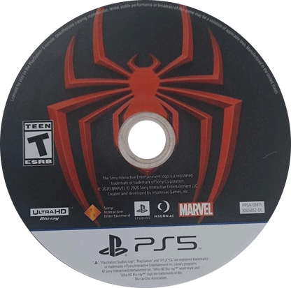 Marvel’s Spider-Man: Miles Morales  disc art for PlayStation 5 (PS5) action adventure video game
