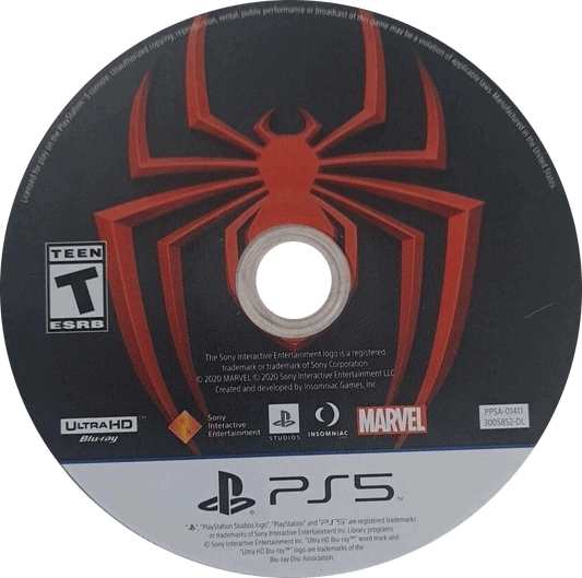 Marvel’s Spider-Man: Miles Morales  disc art for PlayStation 5 (PS5) action adventure video game