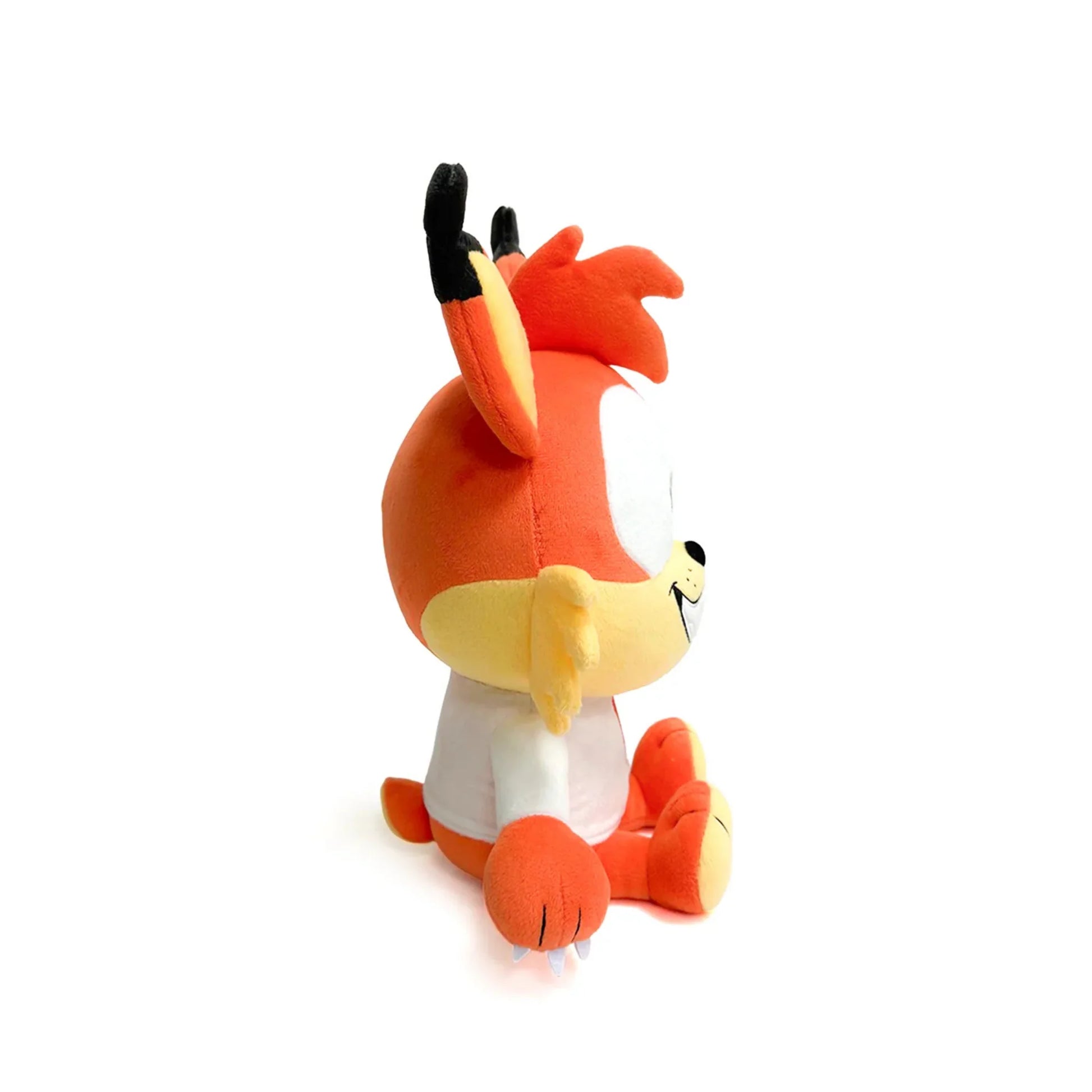 Bubsy plush inspired design featuring collectible retro video game character plush aesthetic soft stuffed toy cartoon bobcat mascot colorful platformer nostalgia classic gaming merchandise presentation
