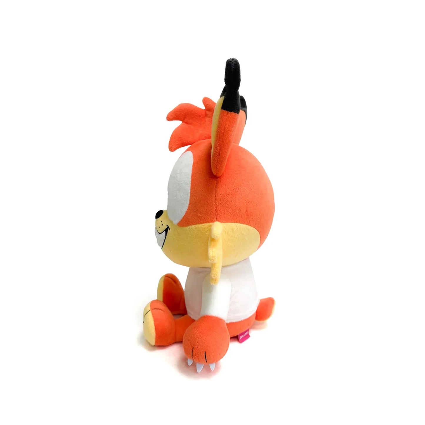 Bubsy plush inspired design featuring collectible retro video game character plush aesthetic soft stuffed toy cartoon bobcat mascot colorful platformer nostalgia classic gaming merchandise presentation