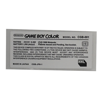 Game Boy Color Replacement Console Sticker - Colors