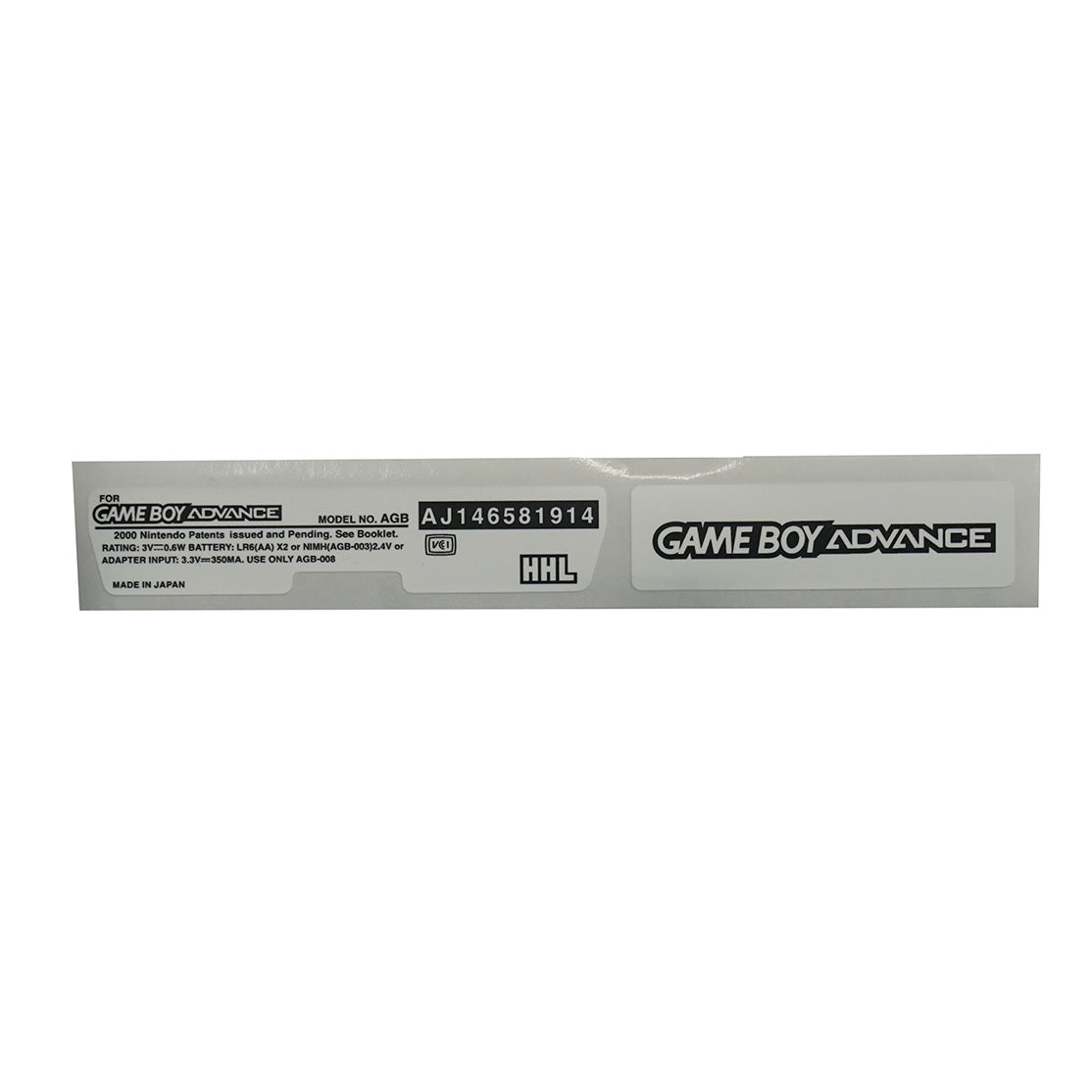 Game Boy Advance Replacement Console Sticker - Colors