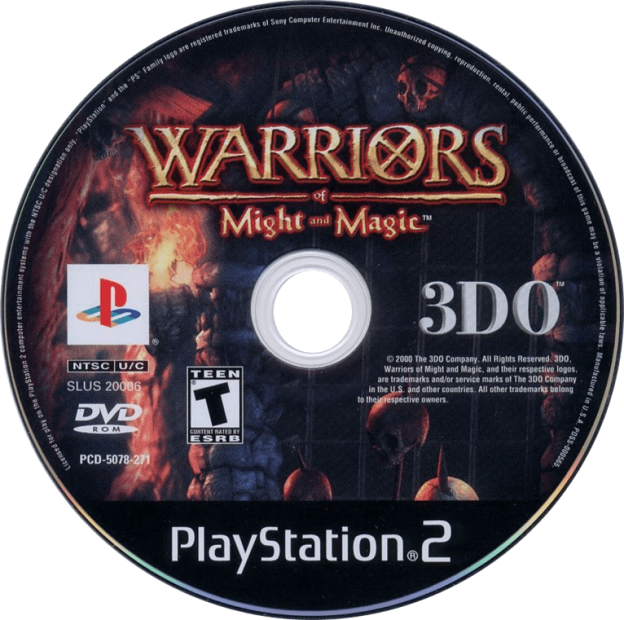 Warriors of Might and Magic – PlayStation 2 (PS2) video game disc, action role-playing game.