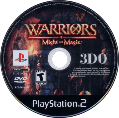Warriors of Might and Magic – PlayStation 2 (PS2) video game disc, action role-playing game.