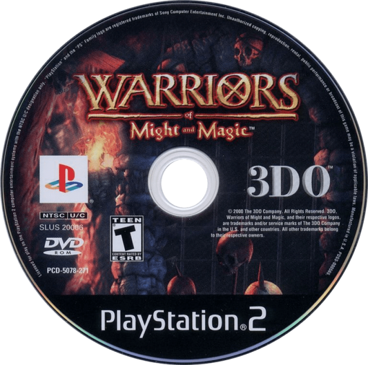 Warriors of Might and Magic – PlayStation 2 (PS2) video game disc, action role-playing game.