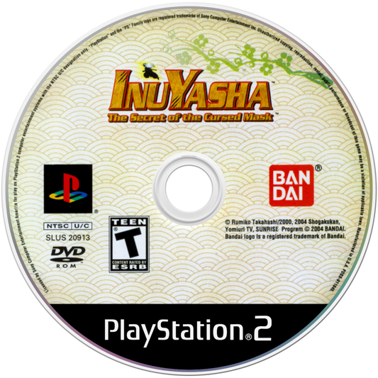 Inuyasha: The Secret of the Cursed Mask disc art for PlayStation 2 (PS2) video game