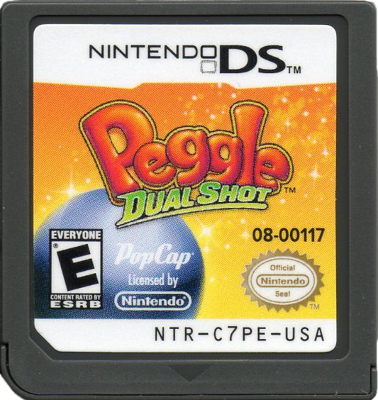Peggle Dual Shot Nintendo DS puzzle game compilation with whimsical characters and precision shooting gameplay for handheld consoles cartridge