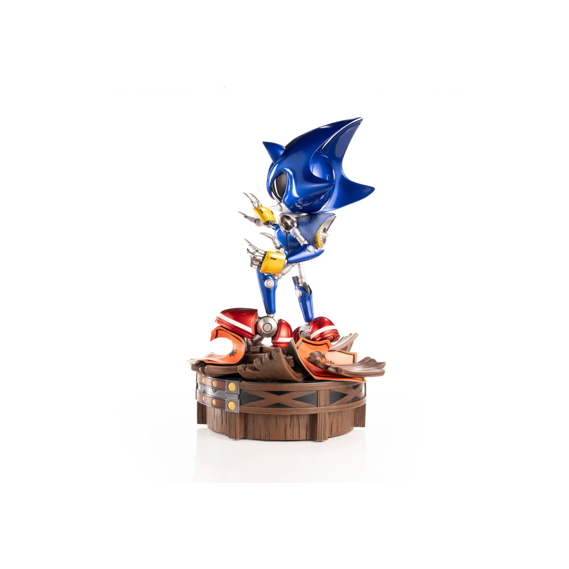 Metal Sonic The Steel Nemesis 15 Inch Premium Resin Statue by First 4 Figures F4F collectible Sonic the Hedgehog statue featuring detailed Metal Sonic character design premium resin construction dynamic sculpted details display base officially licensed collectible figure gaming decor and high end collector appeal