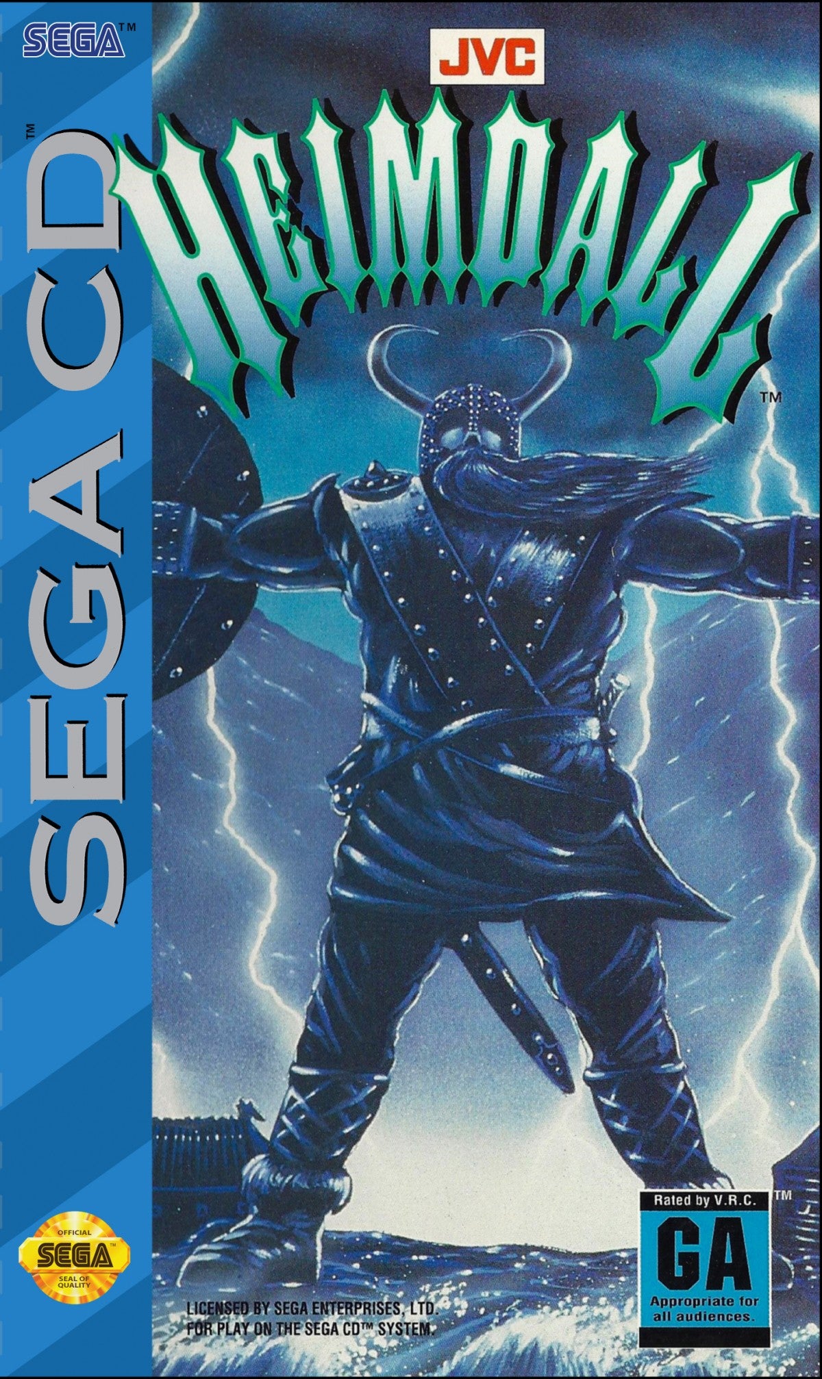 Heimdall Sega CD action RPG isometric fantasy adventure Viking mythology exploration puzzle solving combat magic spells character driven quest gameplay Core Design retro gaming Sega CD software video game title cover art