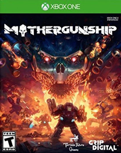 Mothergunship: Cover art for Xbox One (XONE) first-person shooter / bullet-hell video game.