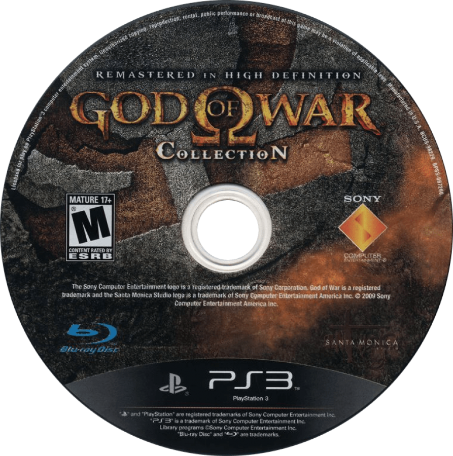 God of War: Collection disc for PlayStation 3 (PS3) video game