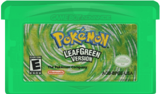 Pokemon Leaf Green game cartridge for Gameboy Advance (GBA)