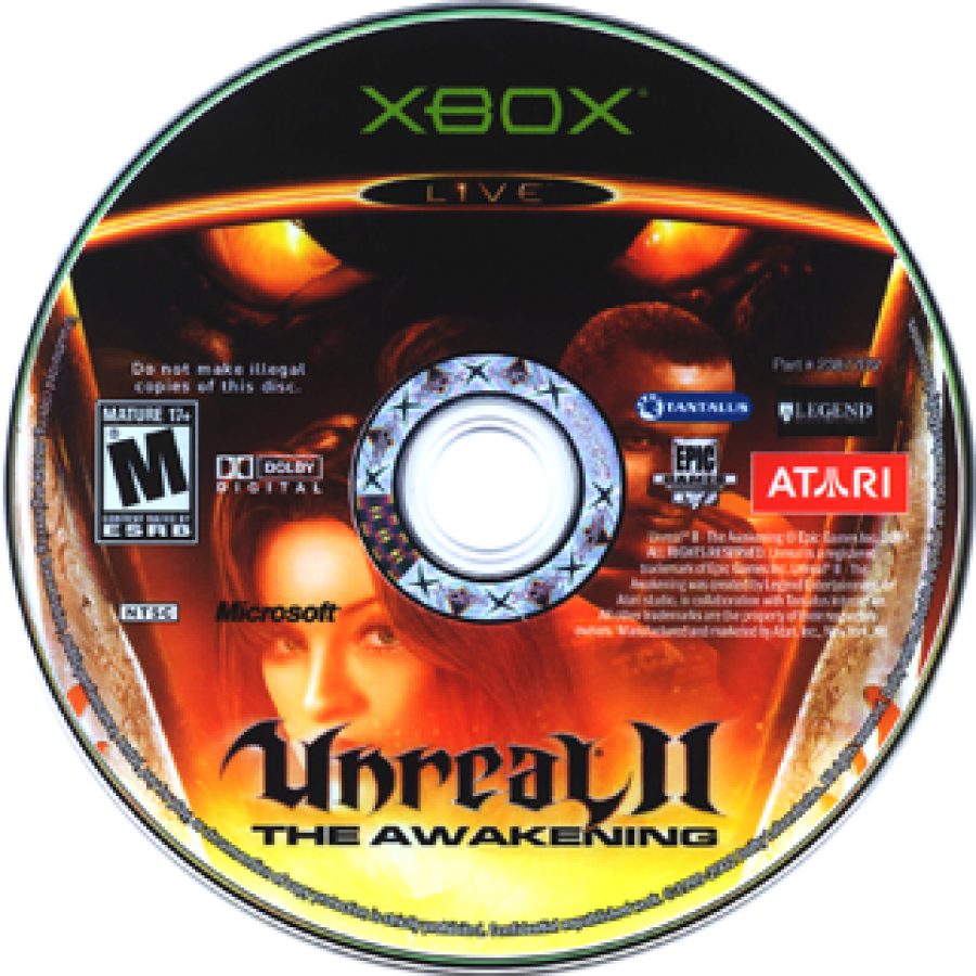 Unreal II: The Awakening disc art for Xbox (XBOX) video game
