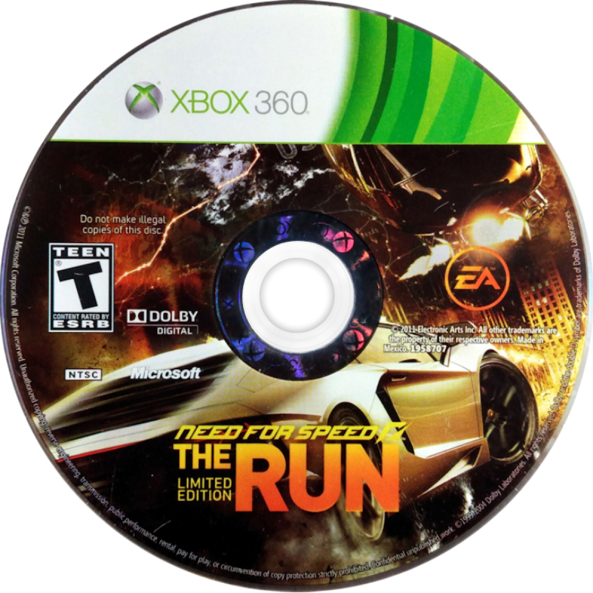 Need for Speed The Run racing video game featuring cinematic cross country street racing licensed supercars story driven campaign intense police chases and high speed arcade racing experience disc