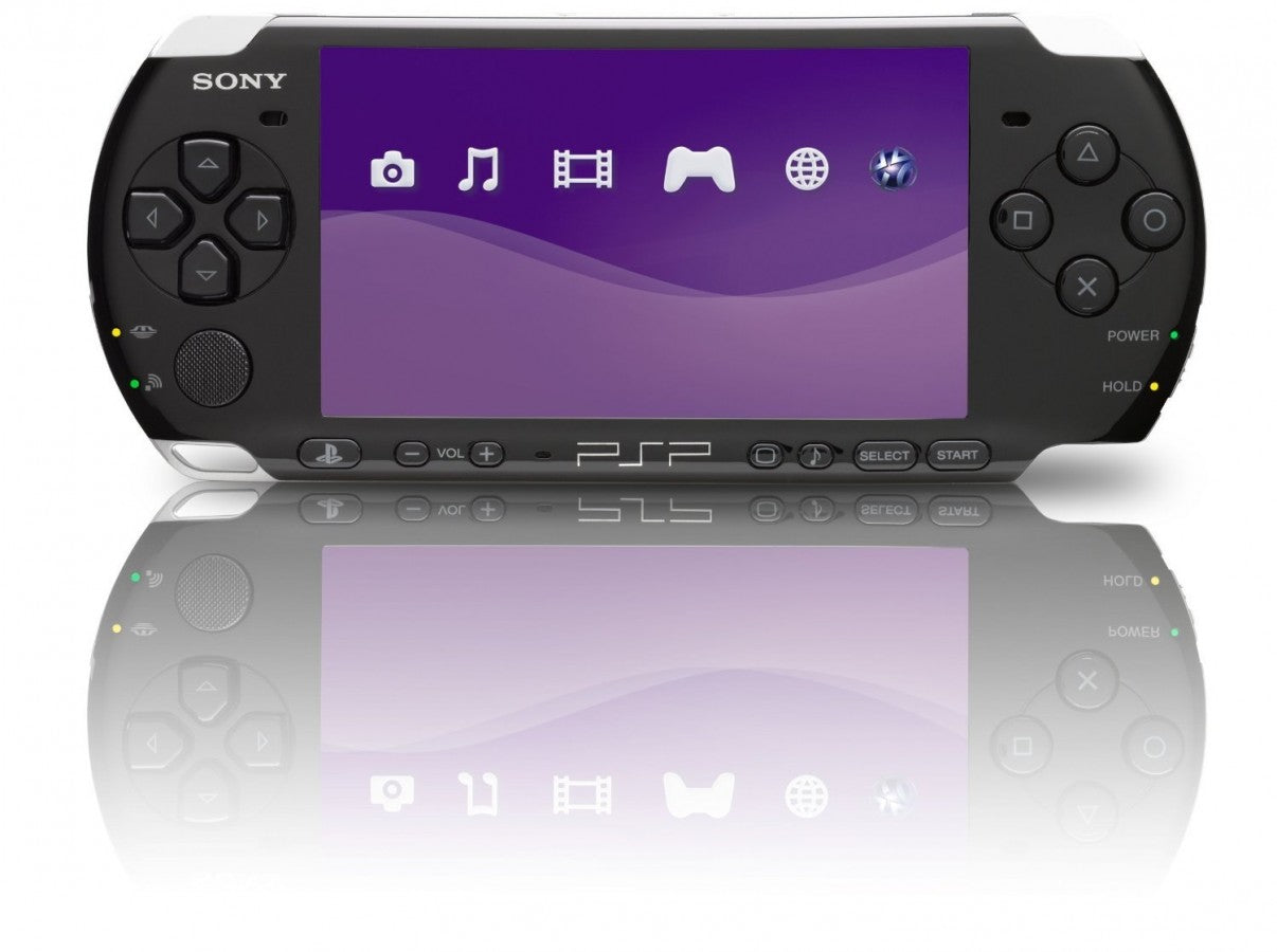 PlayStation Portable 3000 PSP 3000 Black JPN Japan Import Region Free handheld gaming console featuring a sleek black design portable gaming system UMD game support memory card compatibility vibrant widescreen display built-in controls Japanese import hardware region free gameplay and scratch and scuff condition collectible gaming appeal
