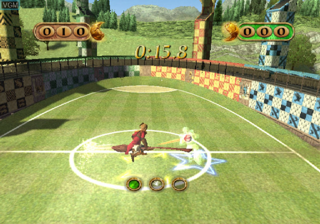 Harry Potter Quidditch World Cup PlayStation 2 PS2 for magical sports video game fans featuring Quidditch matches Hogwarts teams international competitions broomstick flying seeker chaser beater and keeper positions magical stadiums special moves and fast paced Harry Potter gameplay collectible gaming appeal gameplay