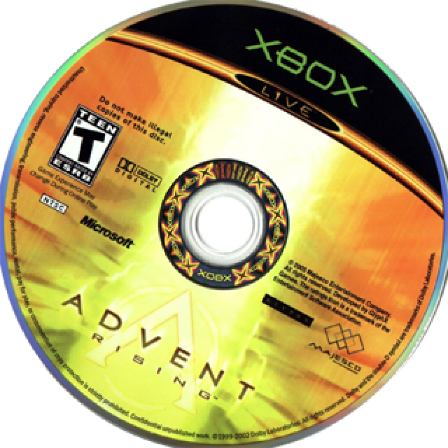 Advent Rising disc art for Xbox (XBOX) video game