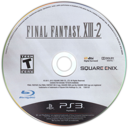 Retro Final Fantasy XIII 2 PS3 inspired design featuring futuristic JRPG fantasy aesthetic HD era time travel adventure Lightning and Serah sci fi worlds cinematic storytelling fast paced battle system nostalgic Square Enix role playing presentation disc