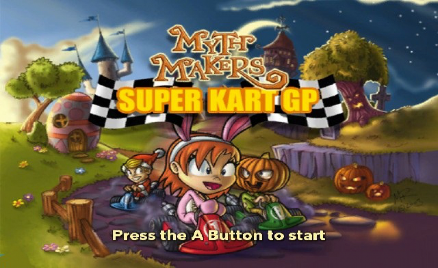 Myth Makers: Super Kart GP – Nintendo Wii (Wii) arcade kart racing multiplayer video game title screen