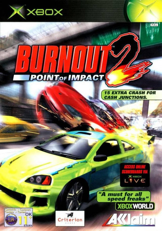Burnout 2: Point of Impact cover art for Xbox (XBOX) video game