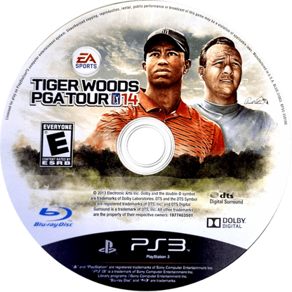 Tiger Woods PGA Tour 14: The Masters [Historic Edition] disc for PlayStation 3 (PS3) video game