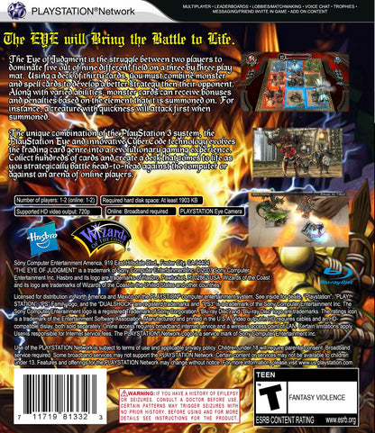 The Eye of Judgment back cover art for PlayStation 3 (PS3) video game