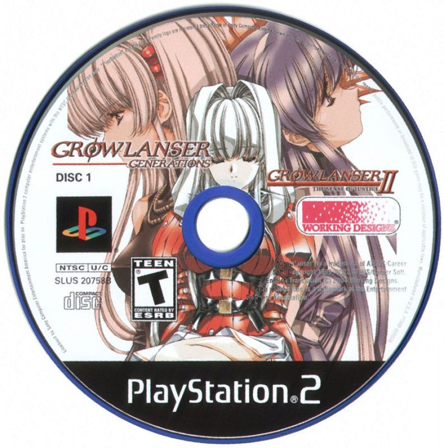 Growlanser Generations PlayStation 2 PS2 for role playing video game fans featuring tactical strategy combat epic fantasy storytelling anime inspired characters real time battle system deep character progression branching storylines immersive JRPG adventure collectible gaming appeal disc