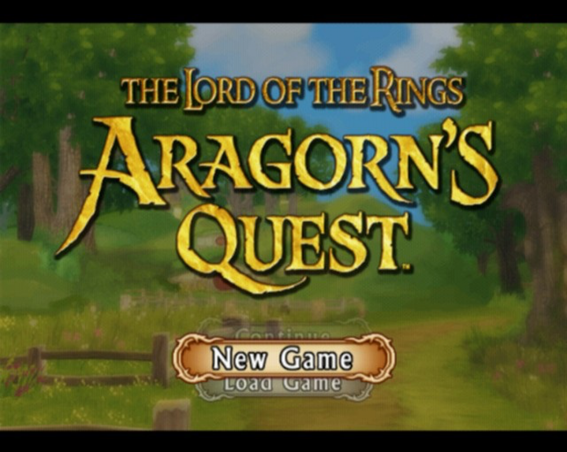 Lord of the Rings Aragorns Quest PS2 PlayStation 2 action adventure game retro video game title screen