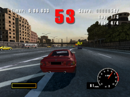 Burnout gameplay for GameCube (GC) arcade racing video game
