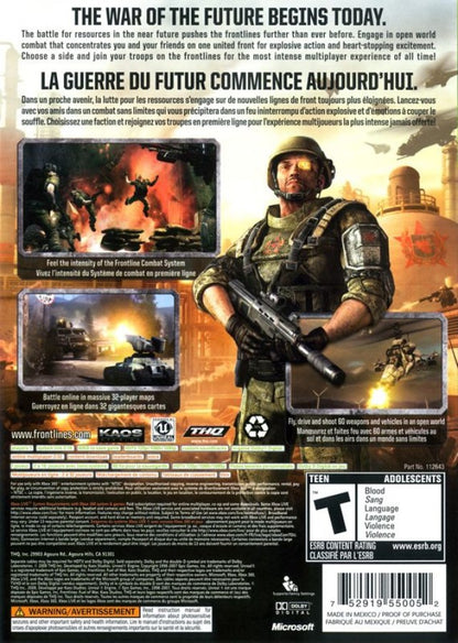 Frontlines: Fuel of War back of case for Xbox 360 (X360) first-person shooter video game