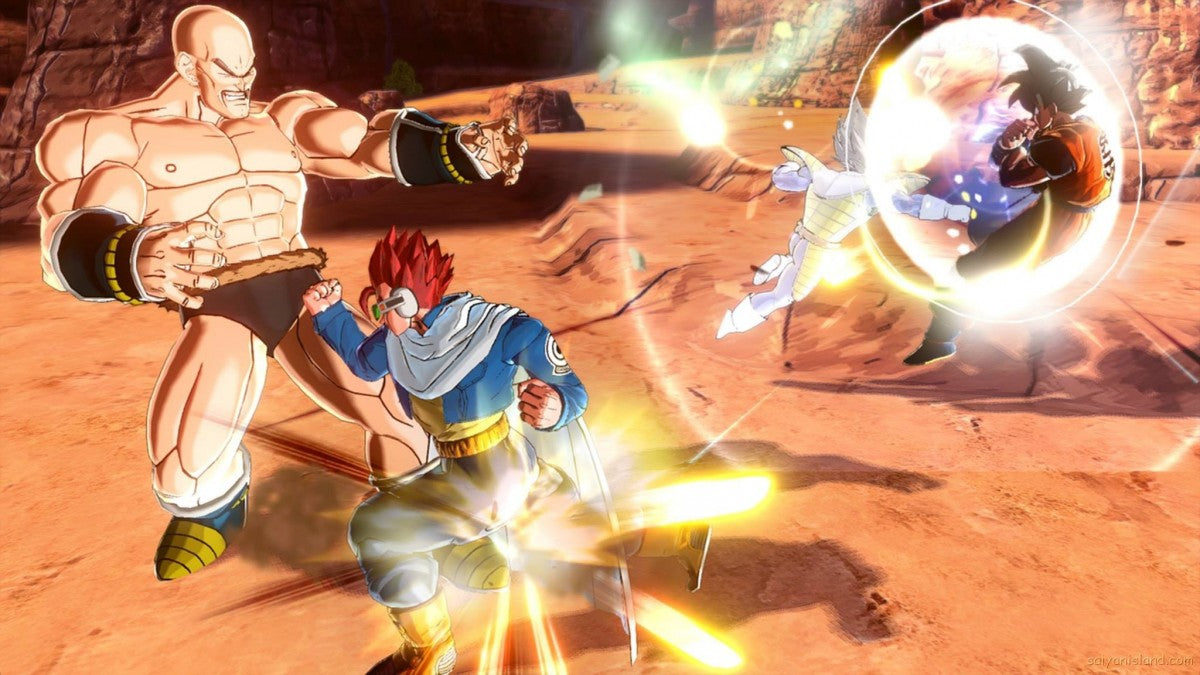 Dragon Ball Xenoverse Xbox One video game, action fighting RPG, anime-based combat, character customization, console title gameplay screenshot