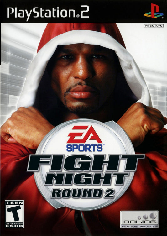 Fight Night Round 2 PS2 Sony PlayStation 2 boxing sports game EA Sports realistic boxing simulation career mode fighter creation punch control system knockout matches heavyweight boxing gameplay retro gaming PlayStation 2 software video game title cover art
