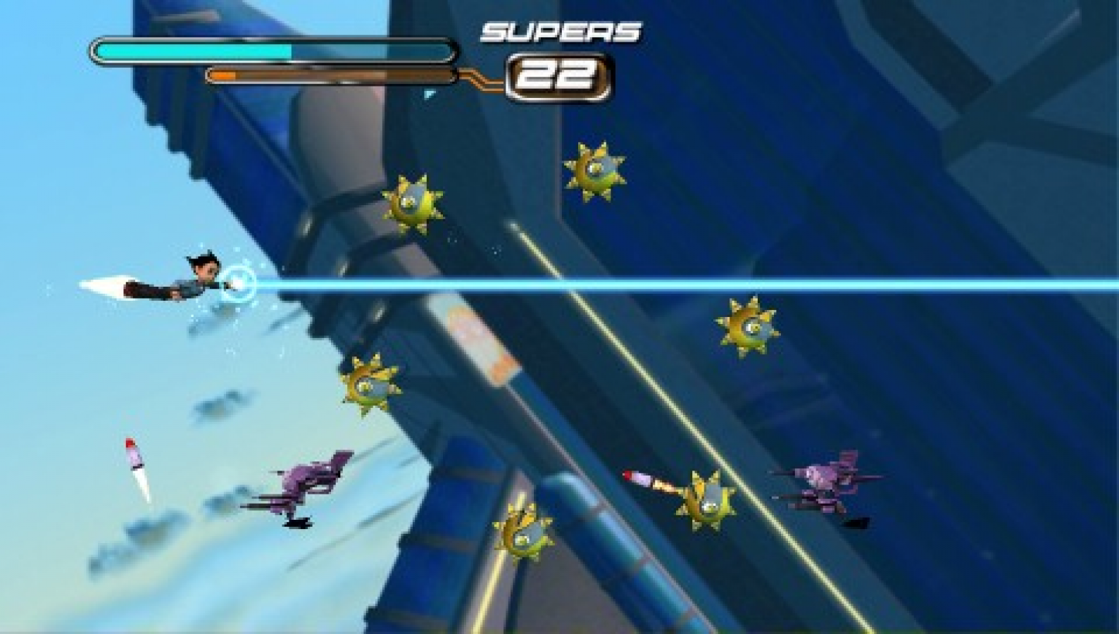 Astro Boy The Video Game PlayStation Portable PSP for action platforming video game fans featuring fast paced side scrolling gameplay flying combat powerful robot abilities anime inspired adventure boss battles futuristic environments classic Osamu Tezuka character collectible gaming appeal gameplay