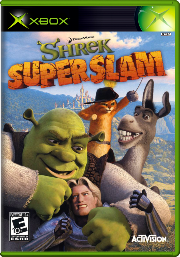Shrek Superslam for Xbox (Xbox), cover art action fighting video game.
