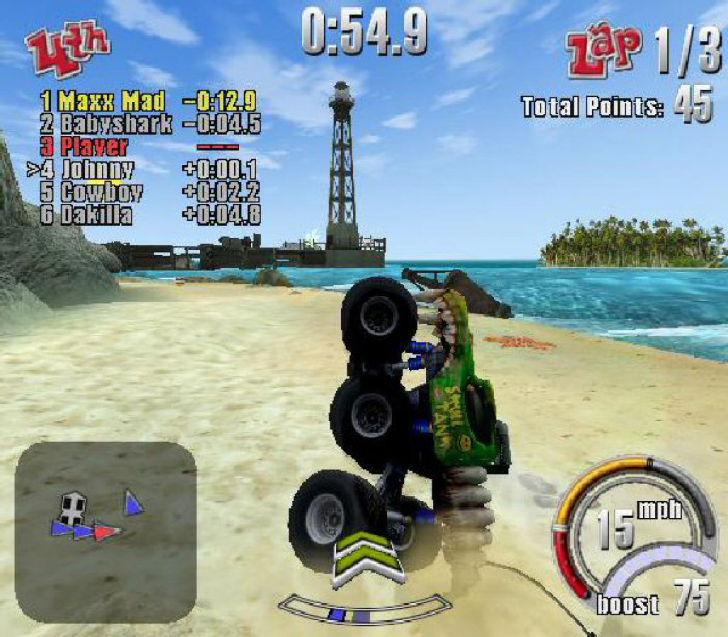 Smash Cars – PlayStation 2 (PS2) video game gameplay, arcade-style racing game.