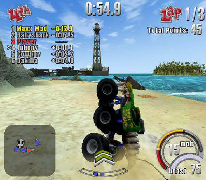 Smash Cars – PlayStation 2 (PS2) video game gameplay, arcade-style racing game.