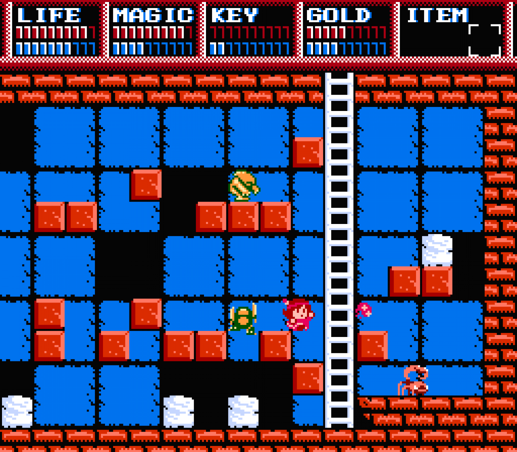 Legacy of the Wizard Nintendo Entertainment System NES for retro video game enthusiasts featuring fantasy action role playing gameplay side scrolling exploration interconnected dungeon adventure puzzle solving mechanics multiple playable characters challenging platforming and collectible gaming appeal gameplay