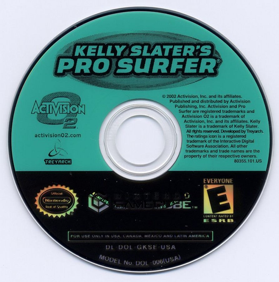 Kelly Slater's Pro Surfer disc for GameCube (GC) surfing sports video game