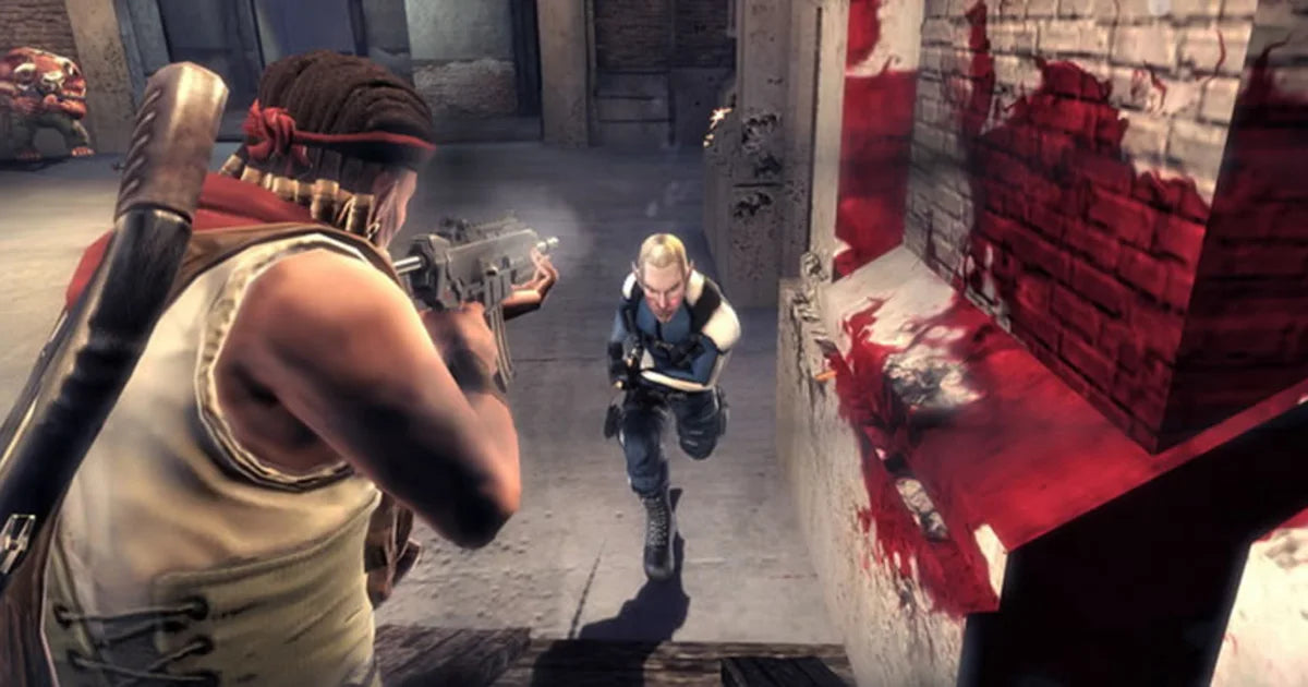 Shadowrun for Xbox 360 first person shooter video game featuring cyberpunk fantasy setting team based multiplayer magic and technology combat and unique cross platform gameplay experience gameplay