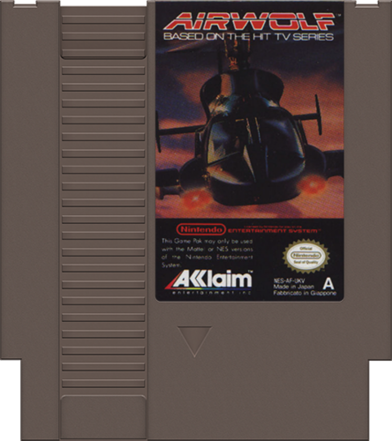 Airwolf cartridge for Nintendo Entertainment System (NES) retro video game