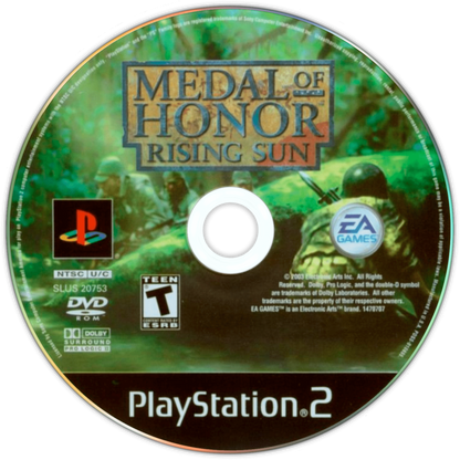 Medal of Honor Rising Sun disc art for PlayStation 2 (PS2) video game