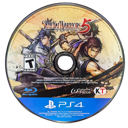 Samurai Warriors 5 for PlayStation 4 (PS4) at Gamers INC, featuring a bold reimagining of the series with stylized ink-brush visuals, exhilarating 1-vs-1000 battles, and a refreshed story centered on Nobunaga Oda and Mitsuhide Akechi during Japan’s Sengoku era disc