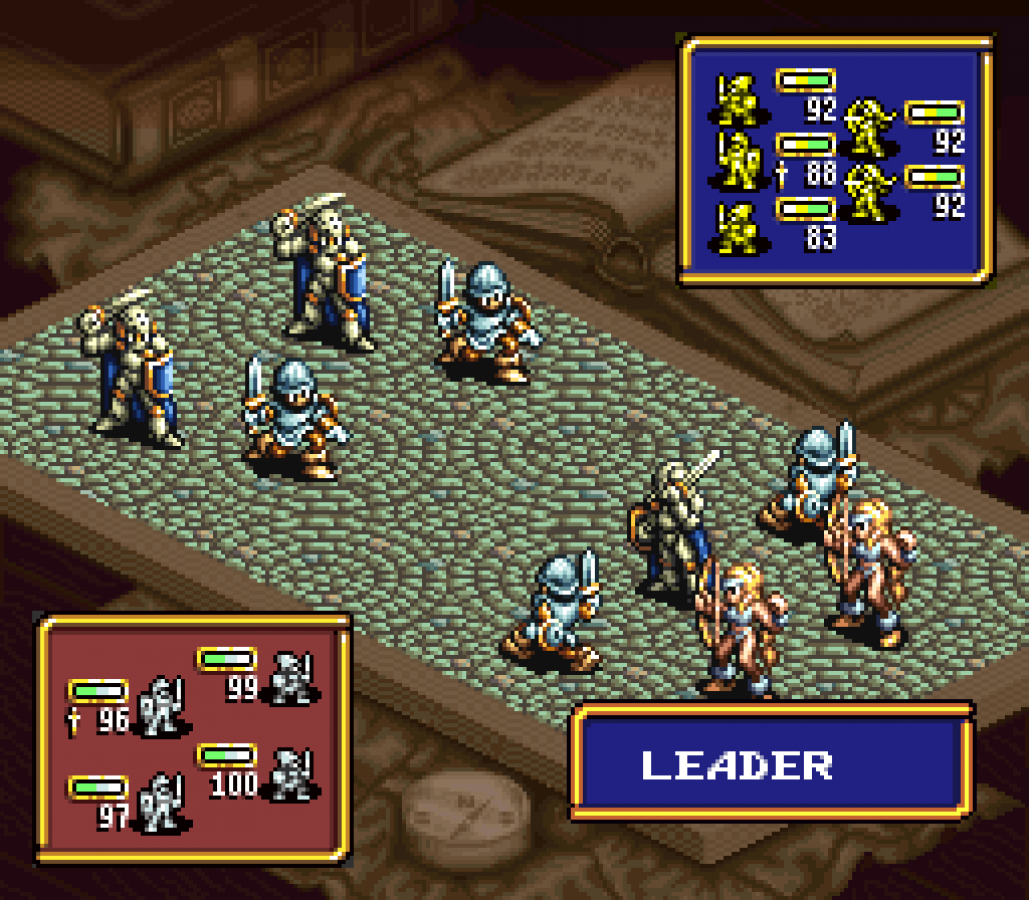 Ogre Battle The March of the Black Queen PS1 PlayStation 1 strategy RPG tactical warfare fantasy army management branching story retro video game gameplay