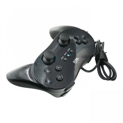 Official Nintendo black Wii Classic Pro controller featuring dual analog sticks, action buttons, shoulder buttons, and ergonomic design for Wii gaming